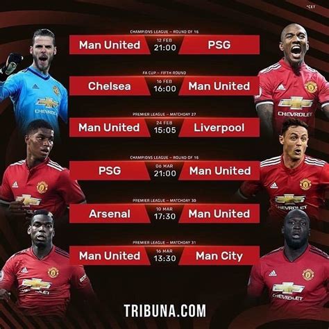 next man u matches